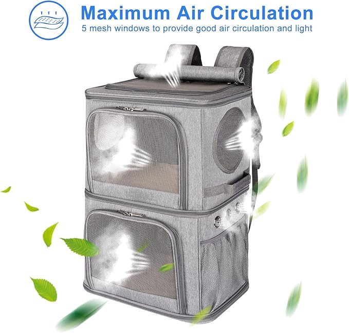 2-in-1 Extra Large Double Pet Carrier Backpack - Image 3