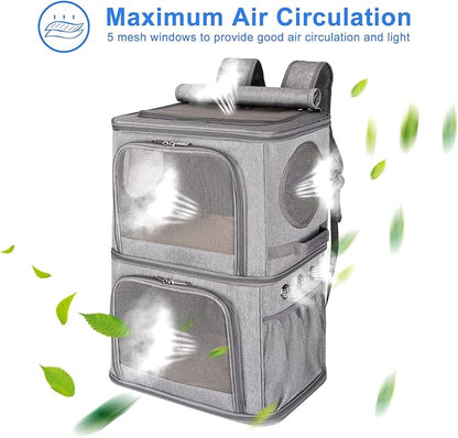 2-in-1 Extra Large Double Pet Carrier Backpack - Image 3