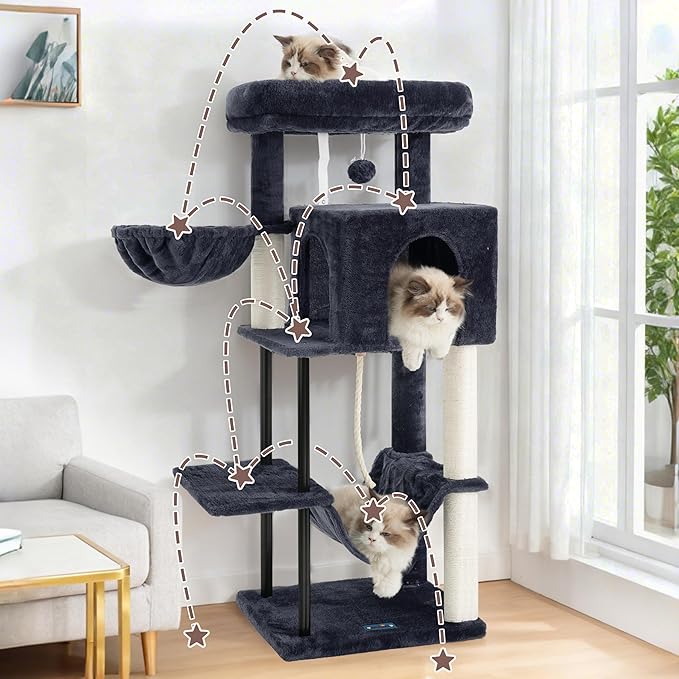 Gitelsnour Cat Tree, Cat Tower for Indoor Cats, 43.3 inch Cat Tree Tower - Image 6