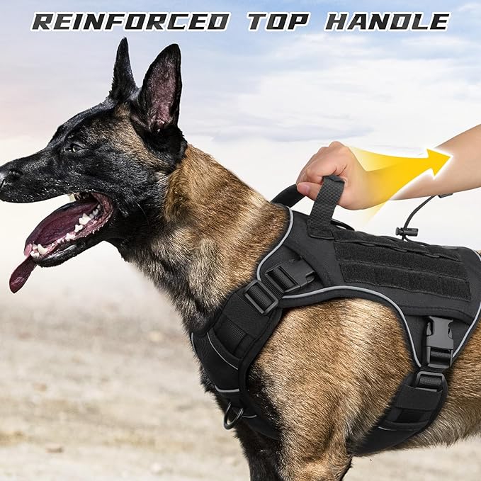 WINGOIN Tactical Dog Harness for Extra Large Dogs, Heavy Duty No Pull Dog - Image 4