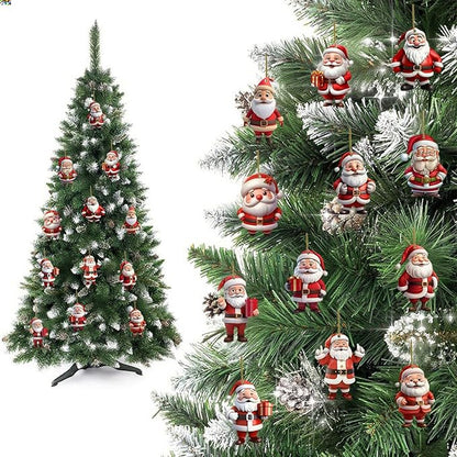 12 Pcs Christmas Tree Ornaments Funny Cartoon Santa Claus Designs Xmas Tree - Image 6