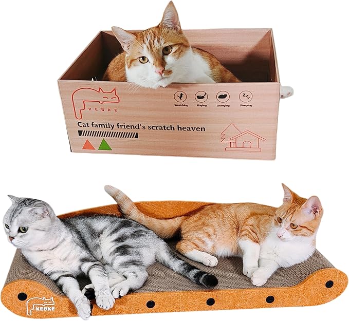 Cat Scratcher Bed 27 Inch Cat Couch Scratcher &16 Inch Cat Scratch Box - Image 4