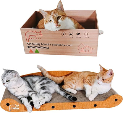 Cat Scratcher Bed 27 Inch Cat Couch Scratcher &16 Inch Cat Scratch Box - Image 4