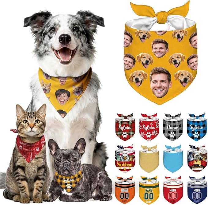 Personalized Dog Bandanas Custom Pet Scarf by Unknown