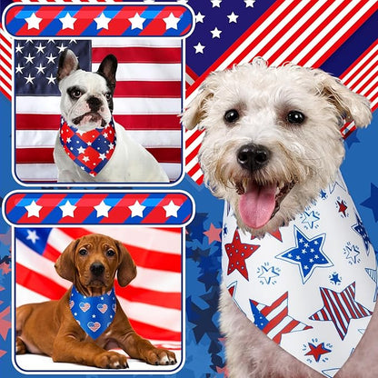 Preboun 50 Pcs Patriotic Dog Bandanas Bulk 4th of July Bandanas - Image 6