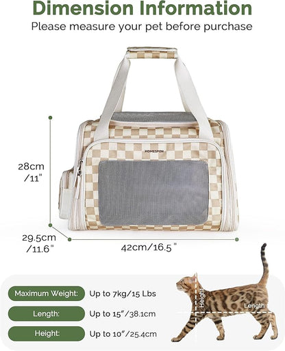 Homespon Soft-Sided Cat Carrier Dog Carrier, 34.5L Airline Approved Pet Carrier - Image 2