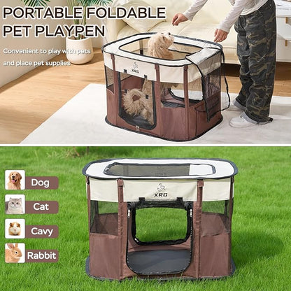 Portable Foldable Pet Playpen Collapsible Crates Kennel Playpen - Image 2