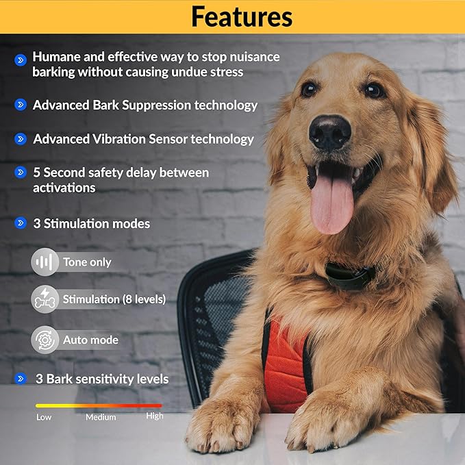 Educator BarkLess Pro Dog Bark Collar – Rechargeable Waterproof Anti-Bark - Image 2
