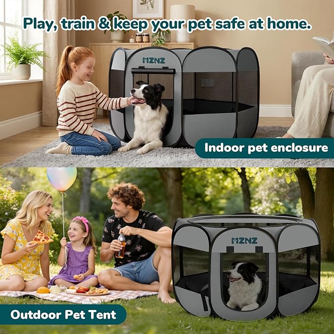 Dog Playpen, Portable Puppy Pet Crate Indoors - Image 5