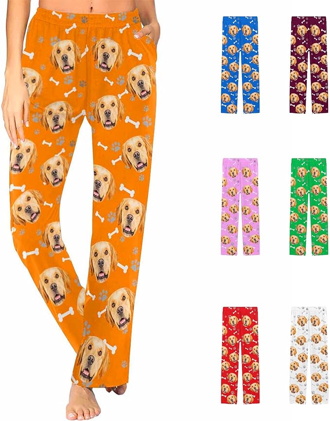 Personalized Pajama Pants for Women Custom Photo Face Printed Pajama Bottoms by FunStudio
