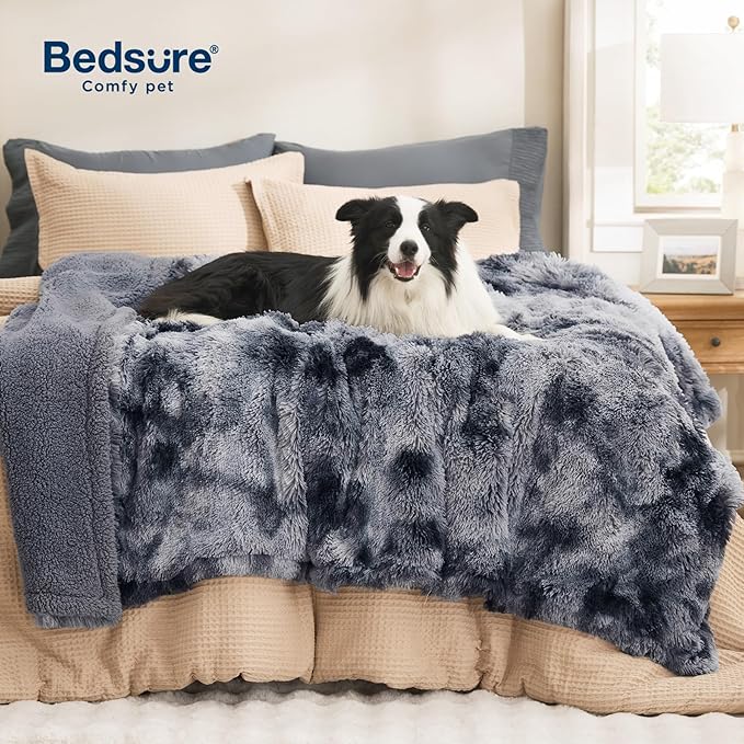 Bedsure Dog Blankets for Large Dogs, Fluffy Waterproof Dog Blanket for Couch - Image 2