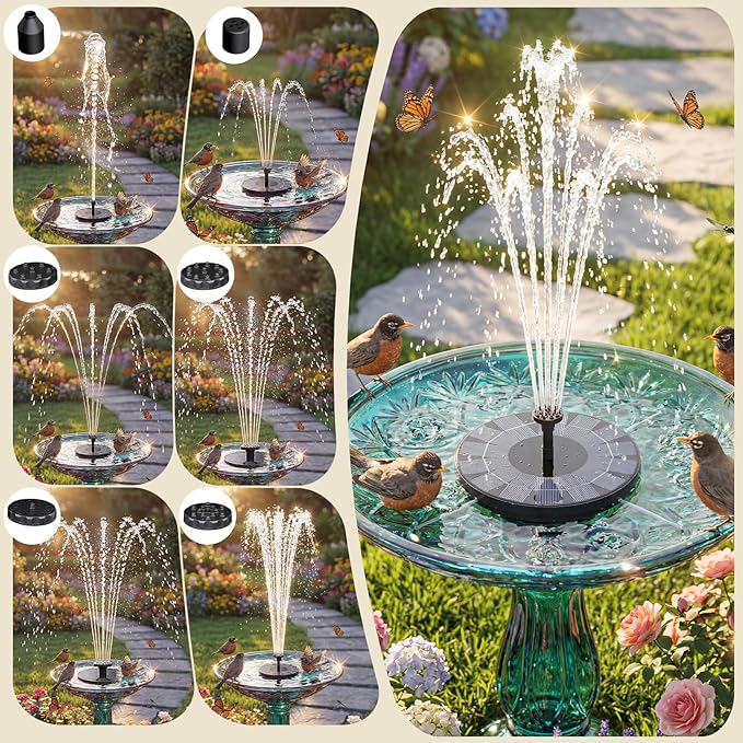 AISITIN 2.5W Solar Bird Bath Fountain Pump, Solar Fountain - Image 3