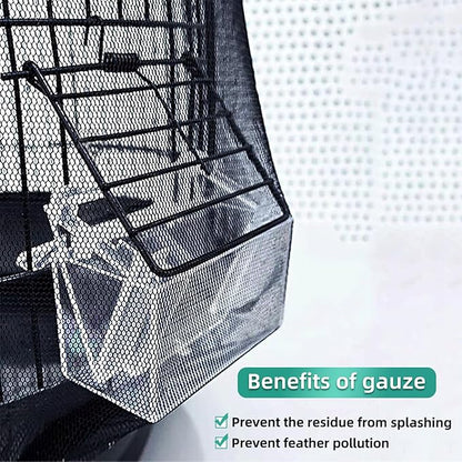Bird Cage Seed Catcher, Seed Catcher Guard Net Cover, Parrot Nylon Mesh Net - Image 3