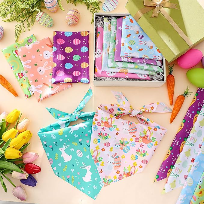 Preboun 50 Pcs Easter Dog Bandanas Bulk Bunny Dog Bandanas - Image 5