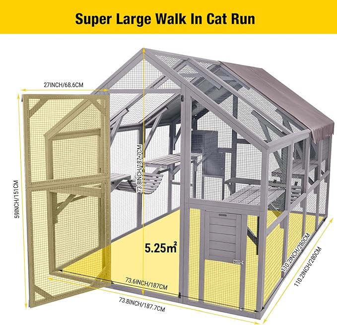 Aivituvin Catio Outdoor Cat Enclosure Large Cat Run - Image 4