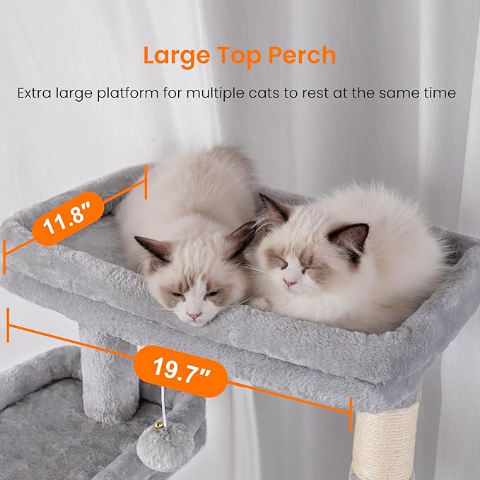 Heybly Tall Cat Tree, 78-inch Multi-Level Cat Tower - Image 6