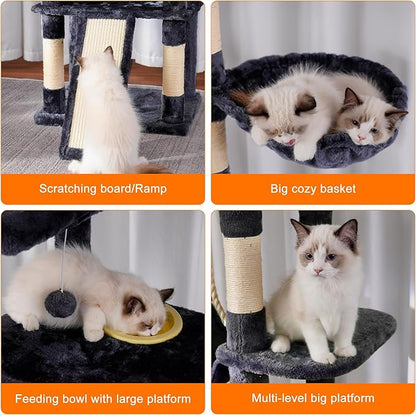 Heybly Tall Cat Tree, 78-inch Multi-Level Cat Tower - Image 8
