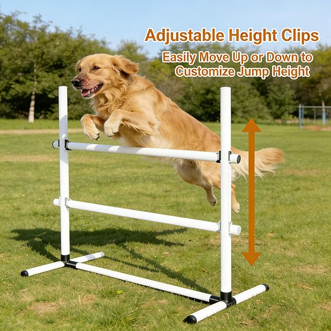 4 PCS Dog Agility Course Equipment, Adjustable Jump Bars Obstacle Training - Image 5