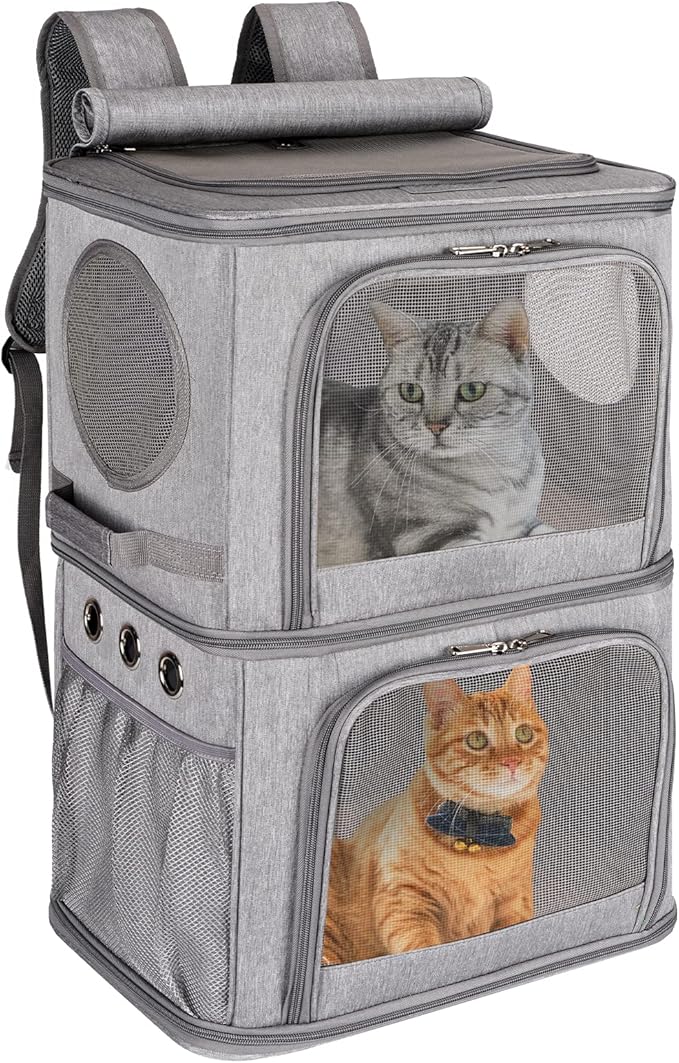 2-in-1 Extra Large Double Pet Carrier Backpack by VOISTINO