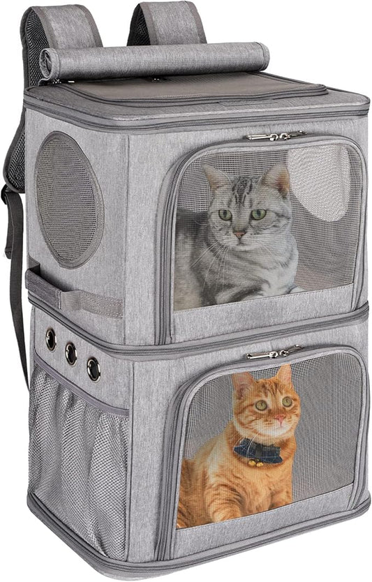 2-in-1 Extra Large Double Pet Carrier Backpack by VOISTINO