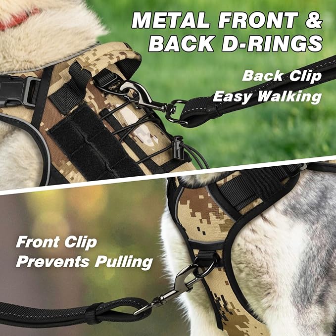 WINGOIN Tactical Dog Harness for Small Dogs, Heavy Duty No Pull Harness - Image 3
