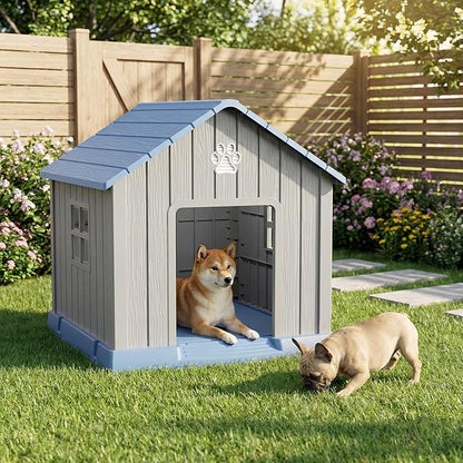 VIXZEN Dog House Outdoor, 31 Inches Weatherproof Resin Dog House Indoor Large - Image 6