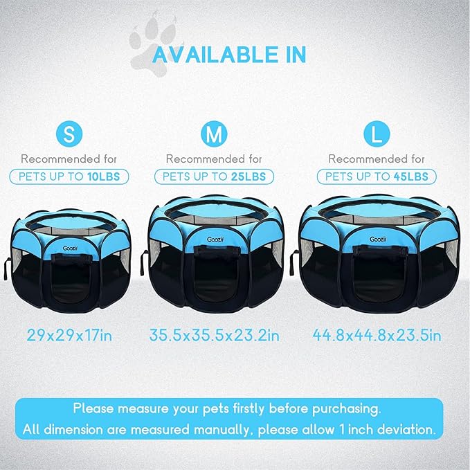 GOOZII Portable Dog Playpen Indoor Outdoor, Collapsible Pet Dog Playpen - Image 8