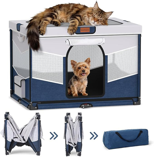 LOOBANI Foldable Dog Playpen for Small Dogs, Indoor/Outdoor Puppy Cat Playpen by LOOBANI