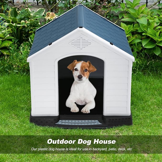 FDW Dog House Indoor Outdoor Durable Ventilate Waterproof Pet Plastic Dog House - Image 2