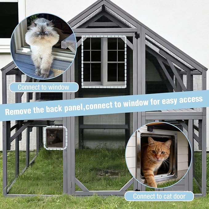 Large Catio Outdoor Cat Enclosure, 110.2’’ Cat House - Image 2