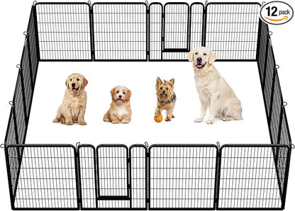 Yaheetech Dog Playpen Outdoor, 40 inch 12 Panels Dog Pen Indoor Heavy Duty by Unknown