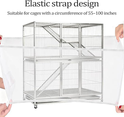 Bird Cage Cover, Circumference 40-68 inches Bird Cage Seed Catcher, Adjustable - Image 6