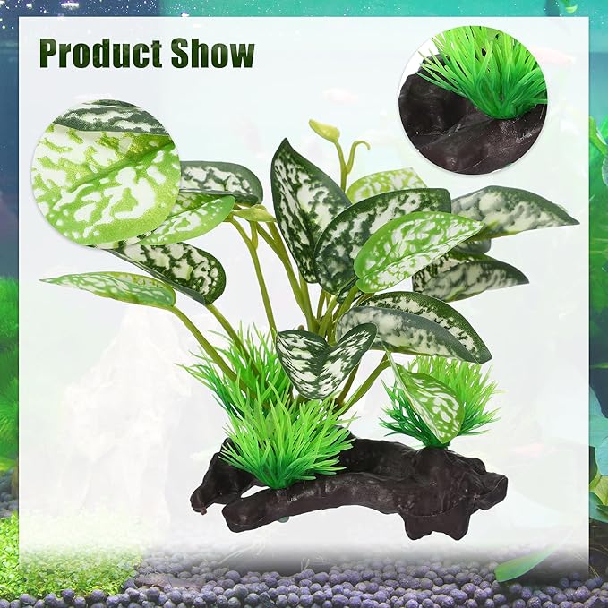 Aquarium Plastic Plants, Driftwood Betta Silk Plants, Silk Plants Aquarium Set - Image 2