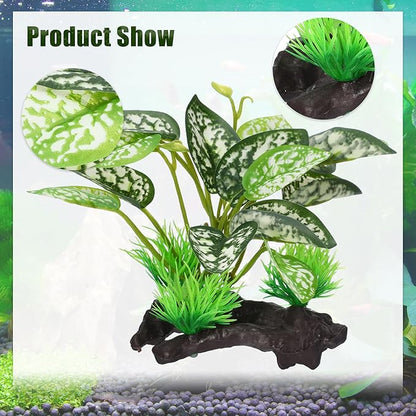 Aquarium Plastic Plants, Driftwood Betta Silk Plants, Silk Plants Aquarium Set - Image 2