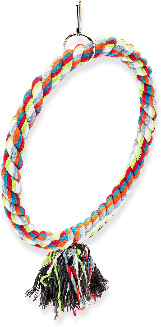 Spoiled Pet® Large Circle Cotton Bird Rope Swing Perch - Image 4