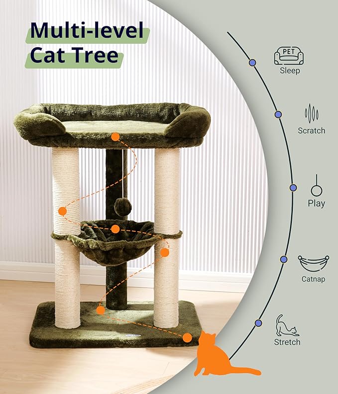 Happi N Pets 28" Cat Tree, Large Bed - Image 4