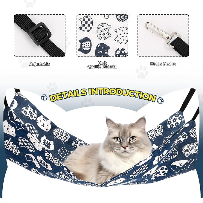 Admaison Cat Hammock for Cage Hanging Reversible 2Pack, Pet Hammock Bed - Image 2