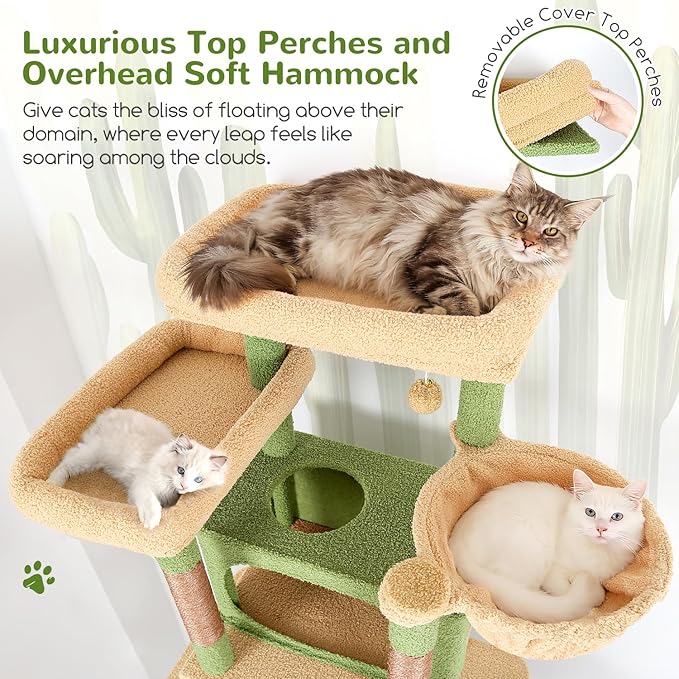 Globlazer XXL Cactus Giant Cat Tree, 83 Inch Heavy Duty Cactus Tall Cat Tower - Image 3
