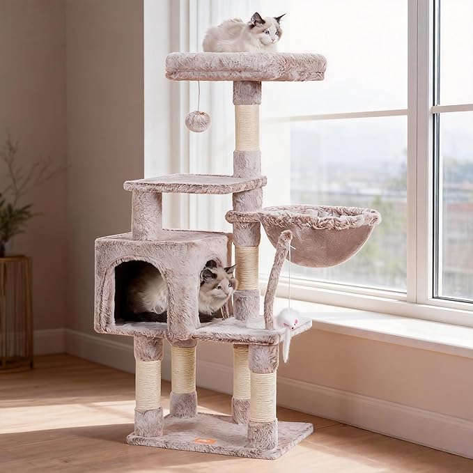 Heybly Cat Tree with Toy, Cat Tower condo by HEYBLY