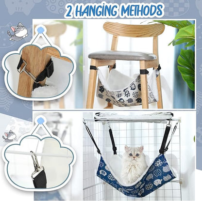 BBTO 3 Pcs Reversible Pet Hammock Soft Plush Cat Hanging Hammock Guinea Pig Bed - Image 6