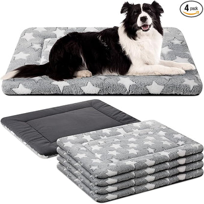 VitalCozy 4 Pcs Dog Crate Pads, Ultra Soft Warm Washable Anti-Slip Kennel Bed by VitalCozy
