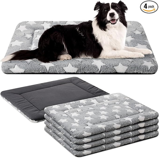 VitalCozy 4 Pcs Dog Crate Pads, Ultra Soft Warm Washable Anti-Slip Kennel Bed by VitalCozy
