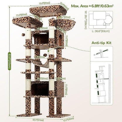 Globlazer XXL Giant Cat Tree, 83 Inch Heavy Duty Tall Cat Tower - Image 6