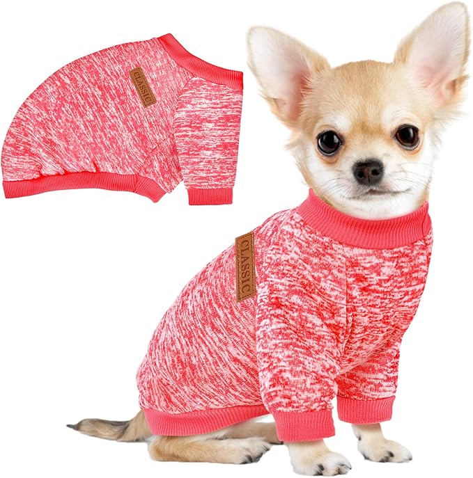 1 Pack Dog Sweaters for Small Dogs Girl Boy Winter Fleece Clothes Warm Soft Dog by BAOBICUTE