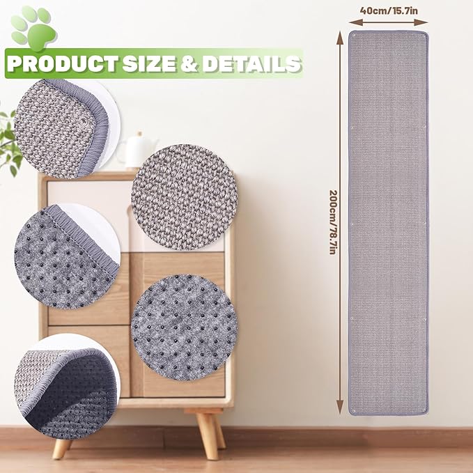 Natural Sisal Cat Scratcher Mat, Wall Scratcher Carpet, Cat Climbing Wall - Image 2