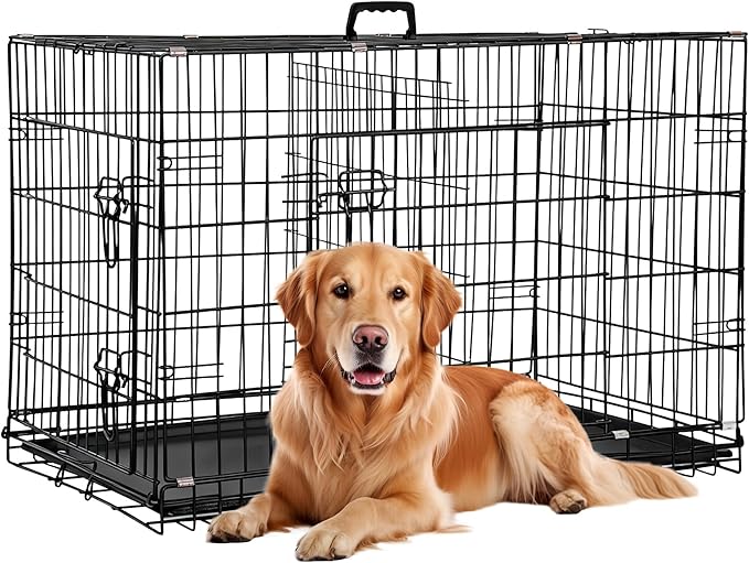 FDW Dog Crate 36-Inch Dog Cage Foldable Metal Kennel by FDW