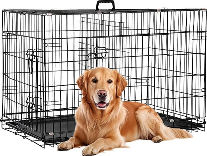 FDW Dog Crate 36-Inch Dog Cage Foldable Metal Kennel by FDW