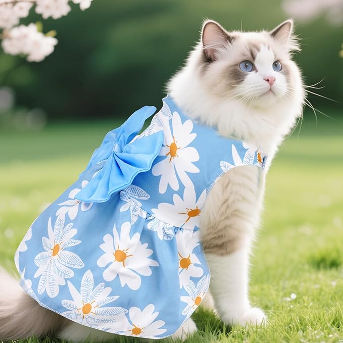 choyaxo Floral Dog Dress Cute Dog Skirt Pet Dress Summer Pet Clothes - Image 4