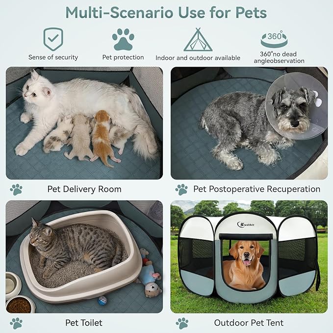 Siedihit Puppy Playpen for Large Dog Cat, Dogs Tent Crate Cage Indoor/Outdoor - Image 3