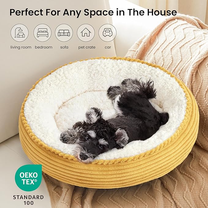 Love's cabin Round Donut Cat and Dog Cushion Bed, 24in Pet Bed - Image 6